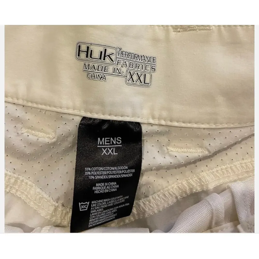 Huk Performance Fabrics Fishing Shorts Men's XXL‎ Cargo Zipper Pockets